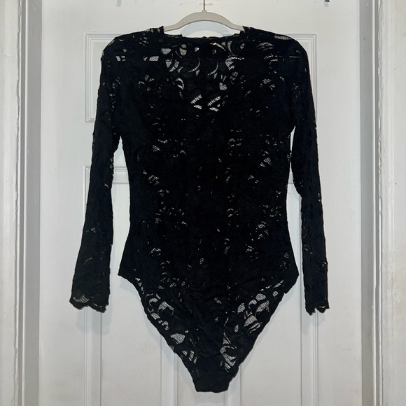 NWOT HM Black Lace Body Suit - Picture 2 of 3